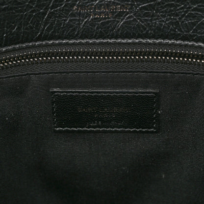 Saint Laurent Crinkled Calfskin Matelasse Monogram Large Niki Chain Satchel Black 6 of 11