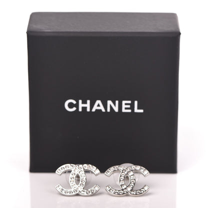 Chanel Baguette Crystal CC Earrings Silver 5 of 5