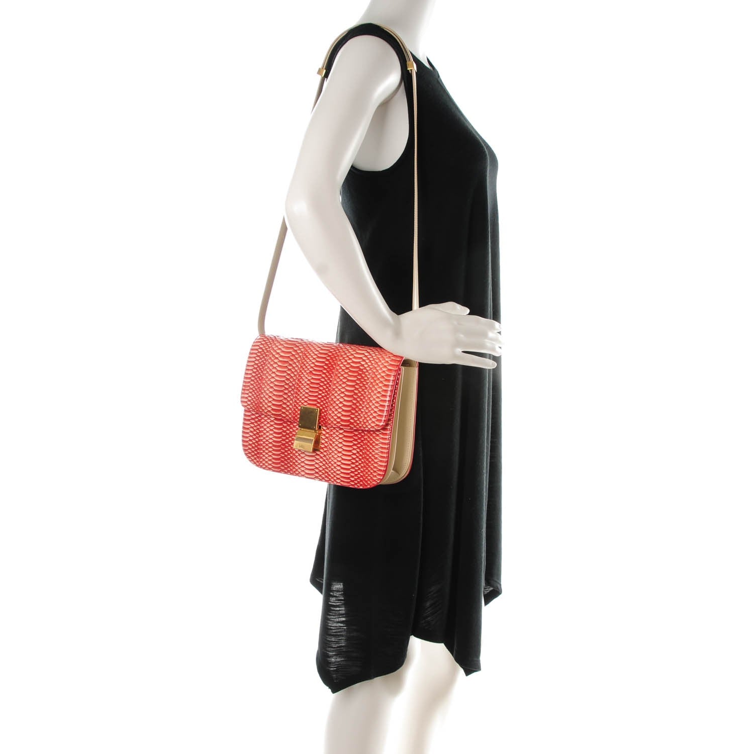 Celine Watersnake Medium Classic Box Red 2 of 7