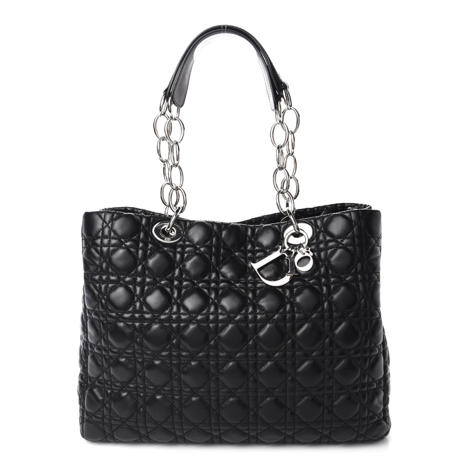 Christian Dior Lambskin Cannage Large Dior Soft Shopping Tote Black 1 of 9