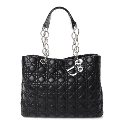Christian Dior Lambskin Cannage Large Dior Soft Shopping Tote Black 1 of 9