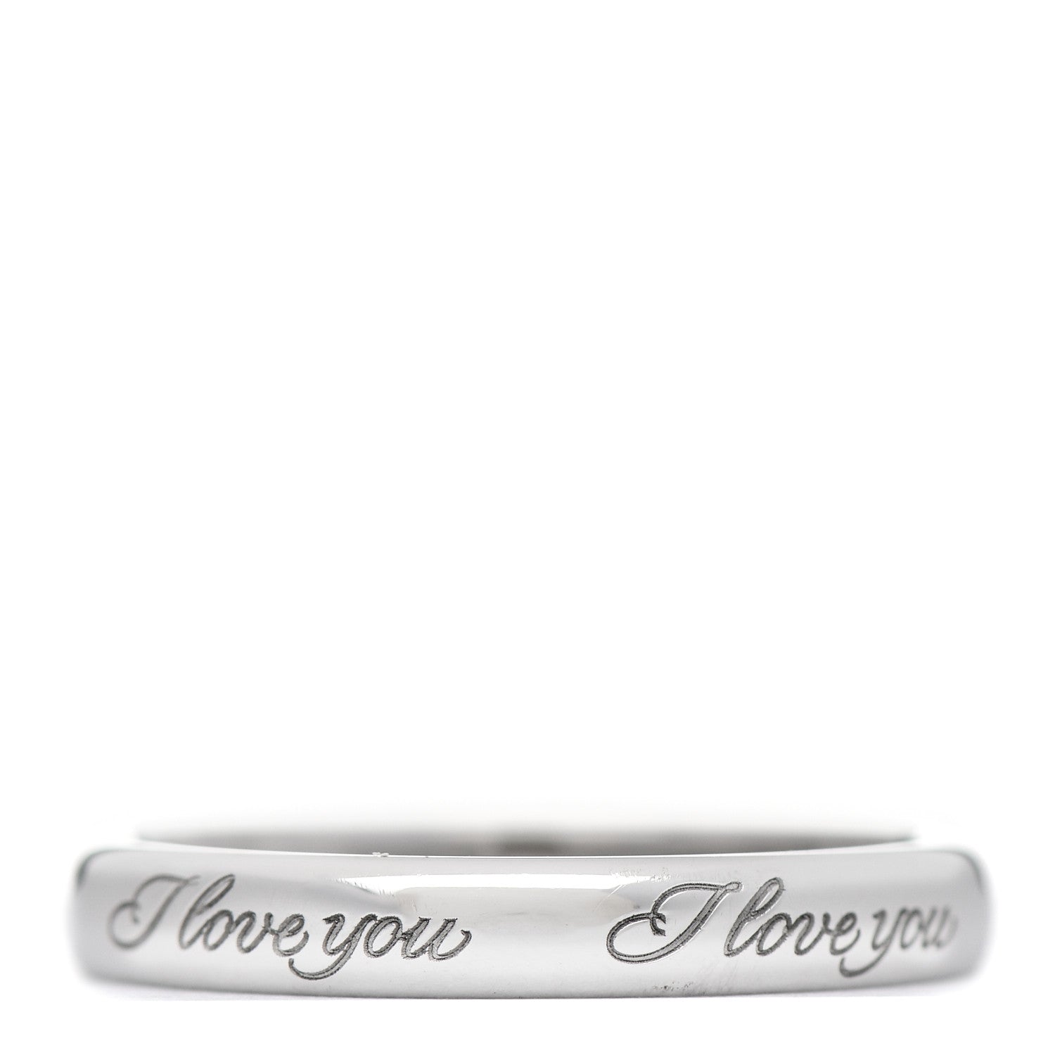 Tiffany Platinum Notes I Love You Narrow Ring 55 7.25 1 of 4