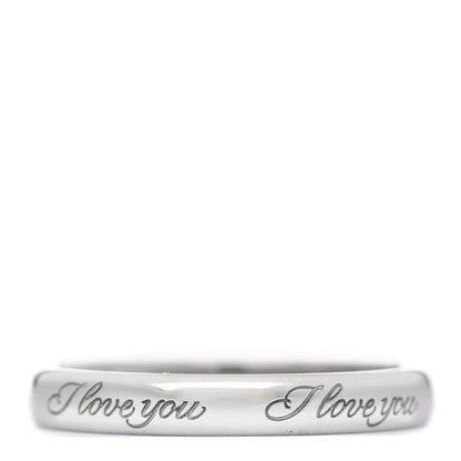 Tiffany Platinum Notes I Love You Narrow Ring 55 7.25 1 of 4