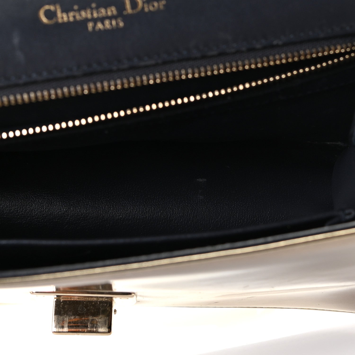 Christian Dior Metallic Patent Micro-Cannage Medium Diorama Flap Bag Gold 15 of 20