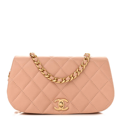 Chanel Calfskin Quilted Coco Mail Clutch With Chain Light Pink 1 of 11