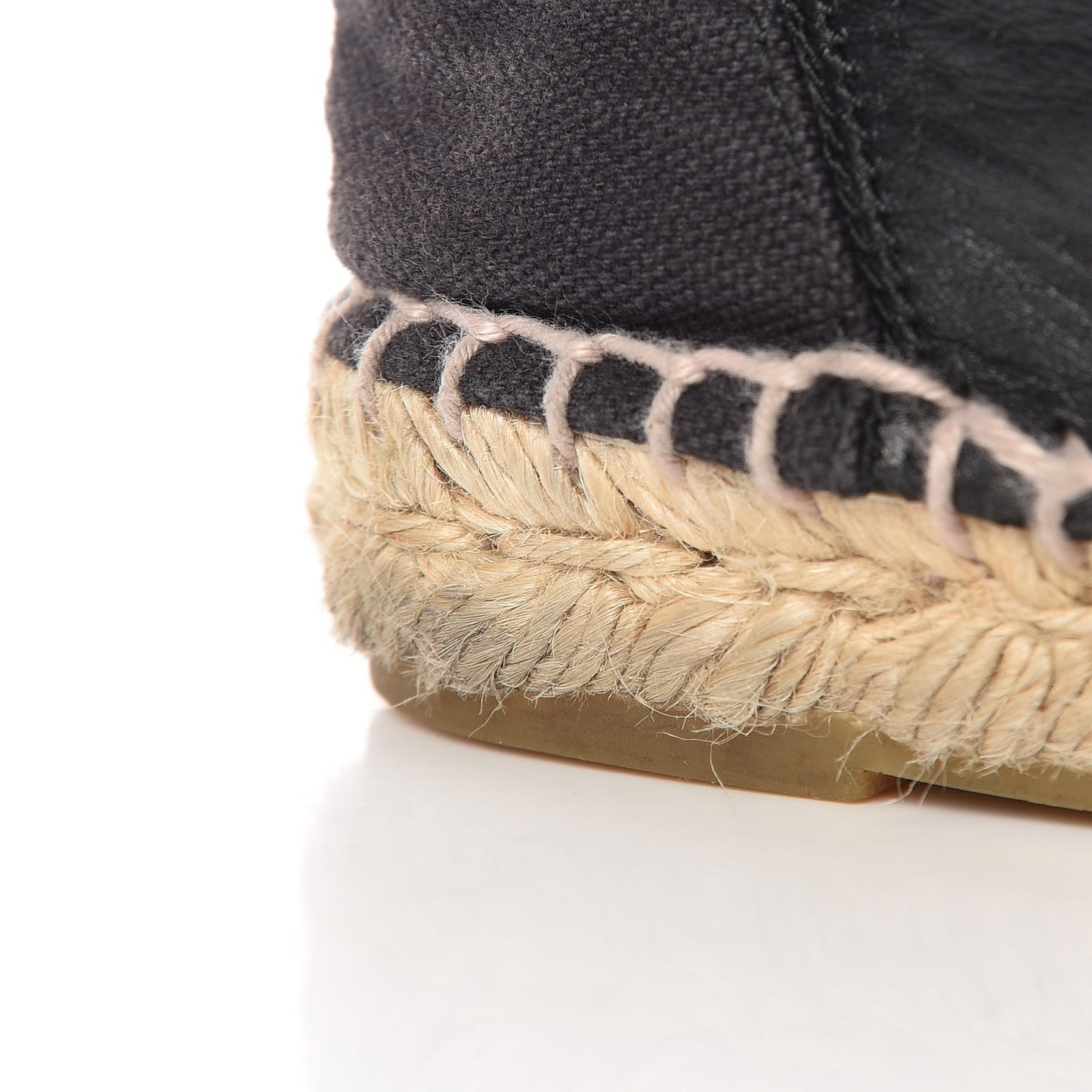 Lambskin Canvas Cap Toe Lace Up Espadrilles 35 Black