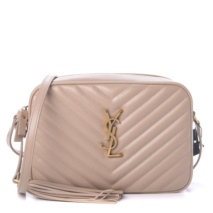 Saint Laurent Calfskin Matelasse Monogram Lou Camera Bag Dark Beige 1 of 10