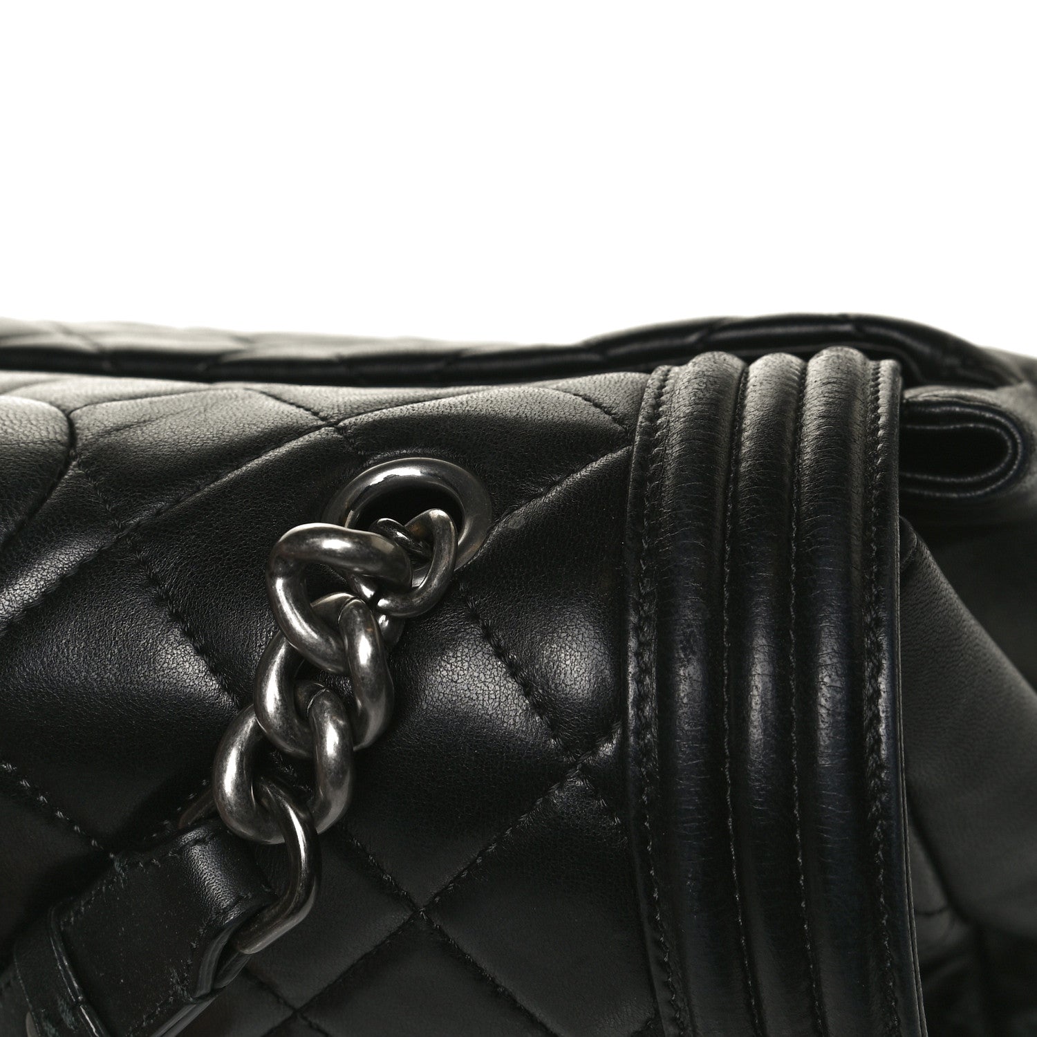 Chanel Lambskin Quilted Large Antik Boy Flap Black 13 of 19