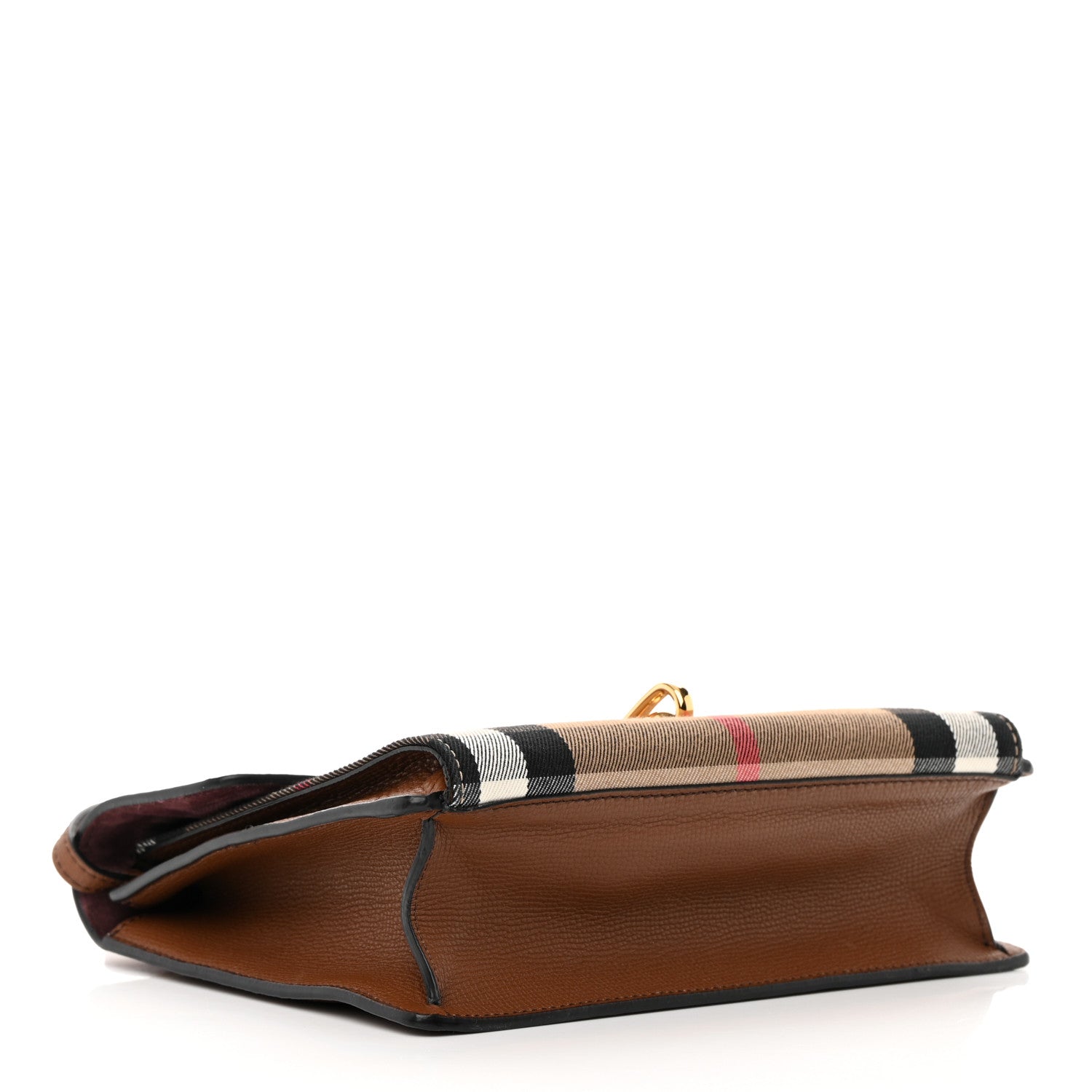 Burberry Derby Calfskin House Check Small Macken Crossbody Bag Tan 4 of 15