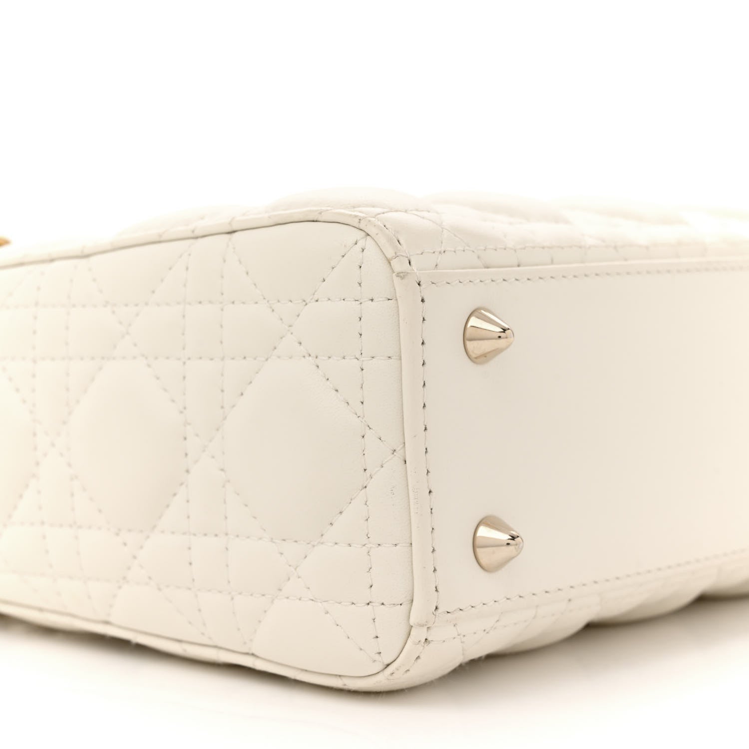 Christian Dior Lambskin Cannage Small My ABCDior Lady Dior White 9 of 16