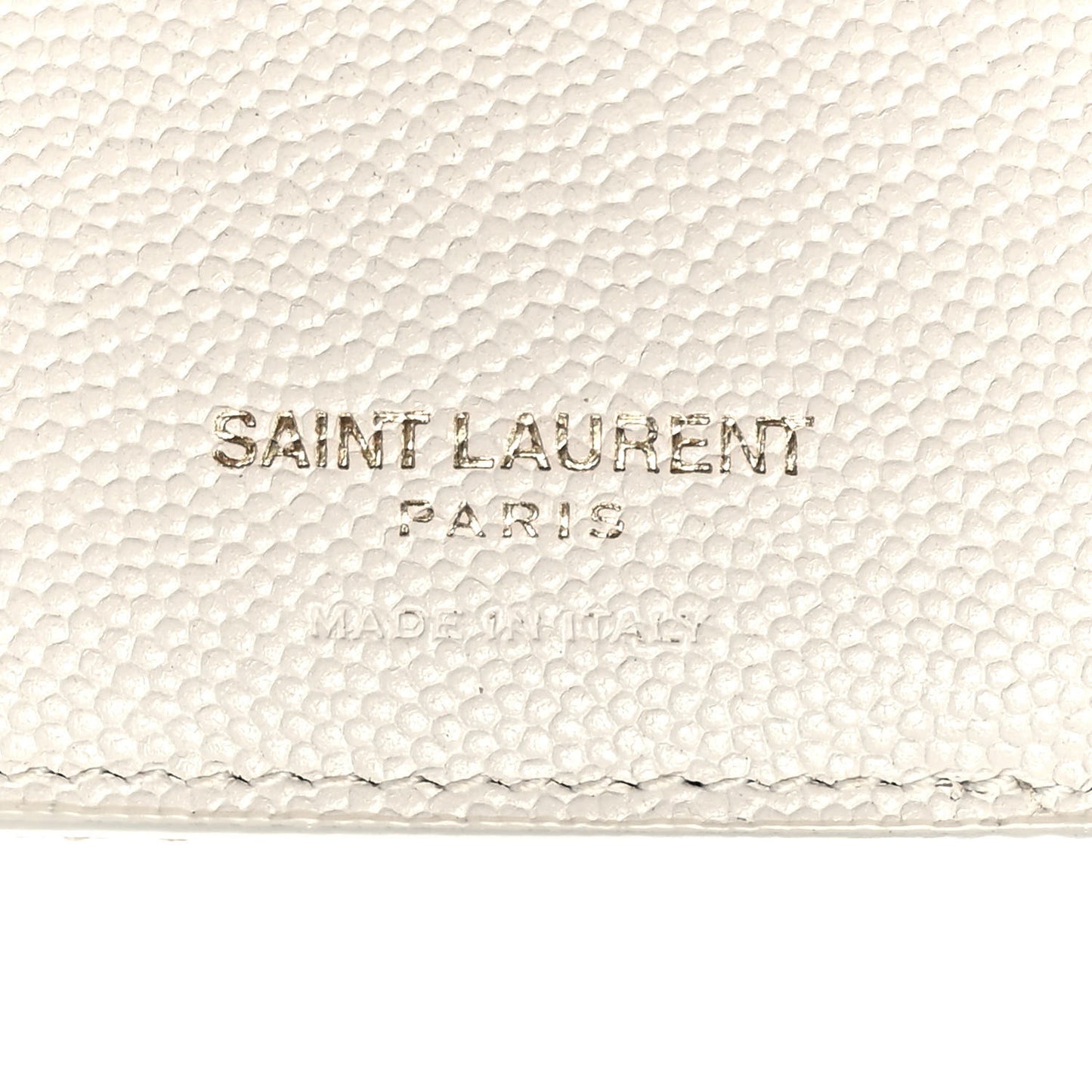 Grain De Poudre Mixed Matelasse Triquilt Monogram Compact Tri Fold Wallet Blanc Vintage