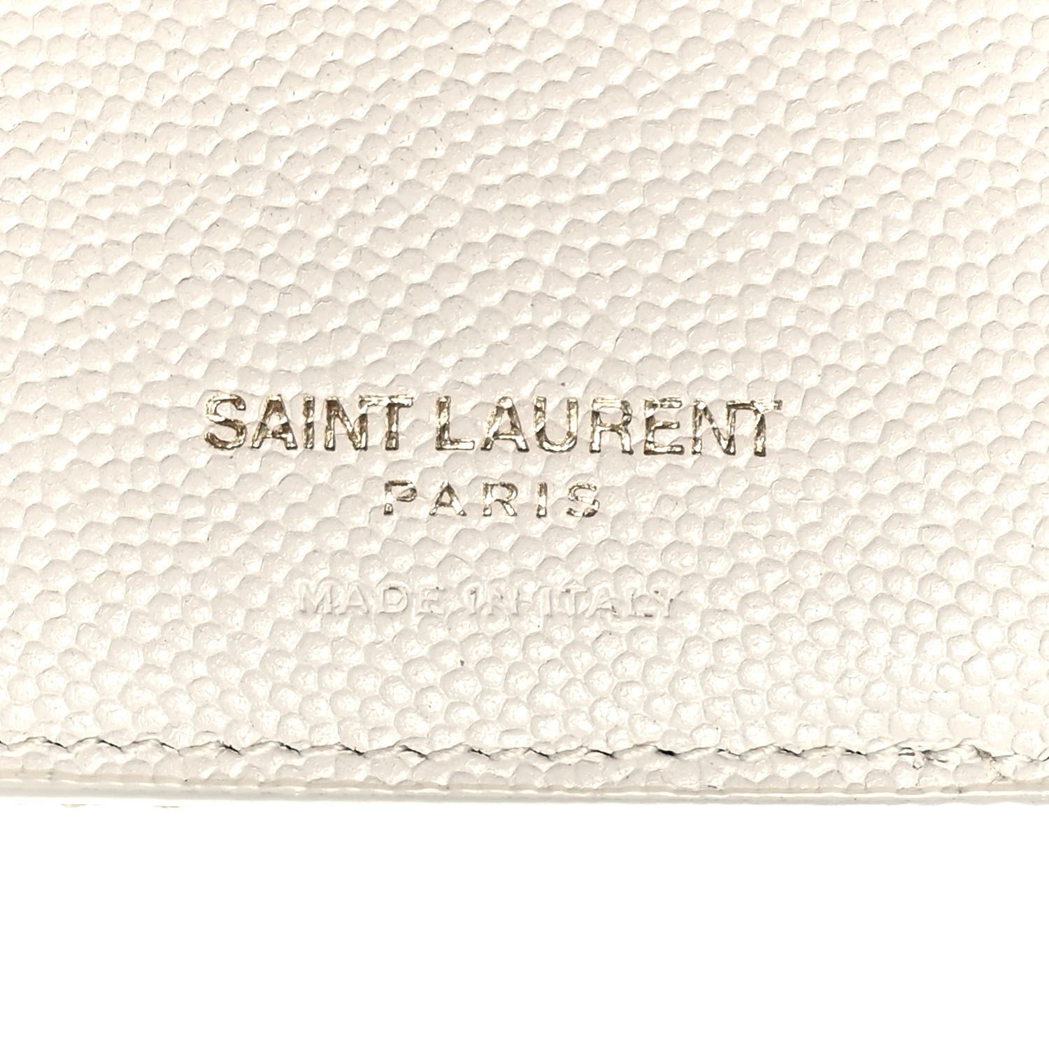 Saint Laurent Grain De Poudre Mixed Matelasse Triquilt Monogram Compact Tri Fold Wallet Blanc Vintage 6 of 8