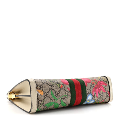 Gucci GG Supreme Monogram Flora Web Small Ophidia Chain Shoulder Bag White 4 of 17