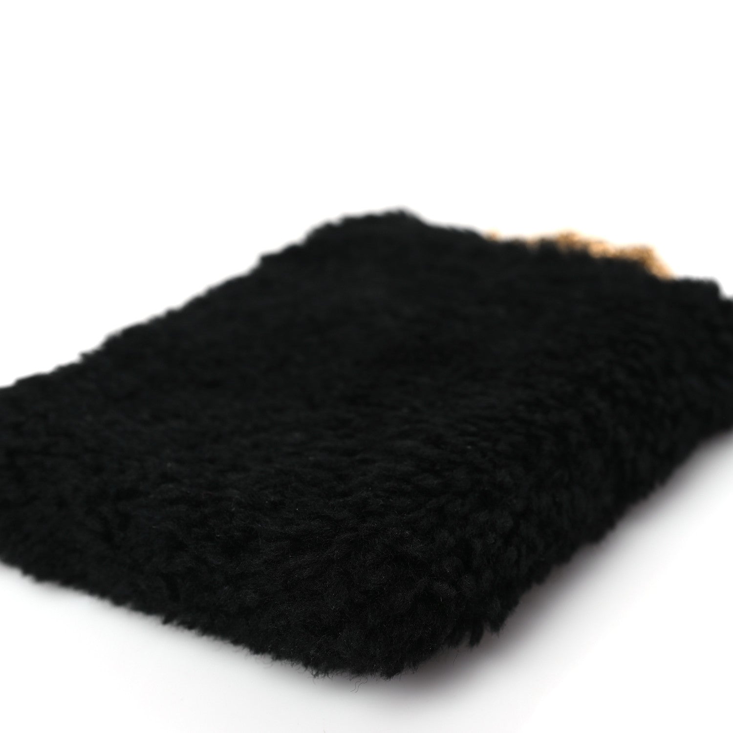 Saint Laurent Shearling Mini Pac Pac Pouch On Chain Black 9 of 9