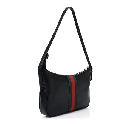 Gucci Calfskin Web Small Lunetta Crossbody Bag  Black 2 of 9