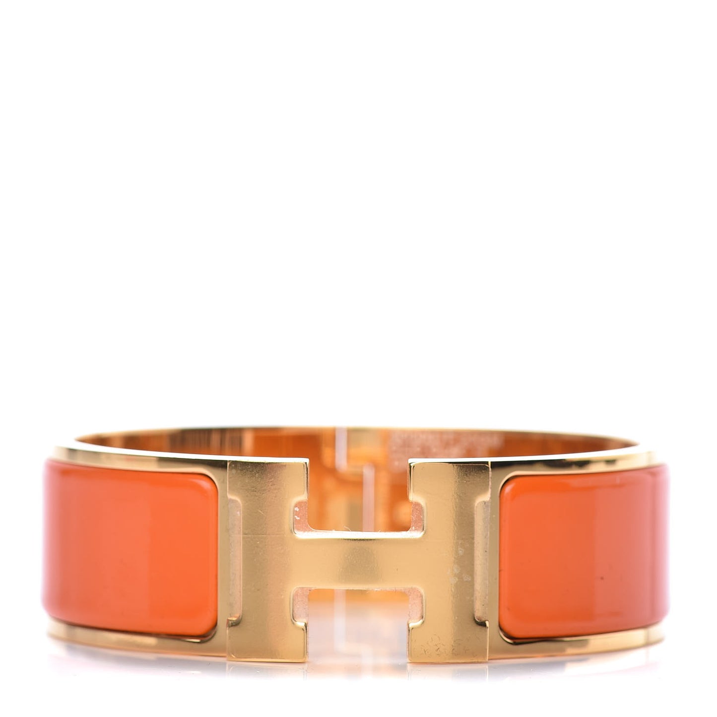 Enamel Wide Clic Clac H Bracelet GM Orange