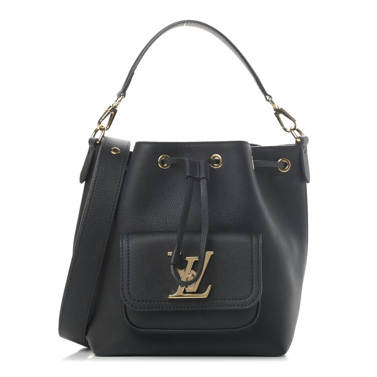 Louis Vuitton Calfskin Lockme Bucket MM Black 1 of 4