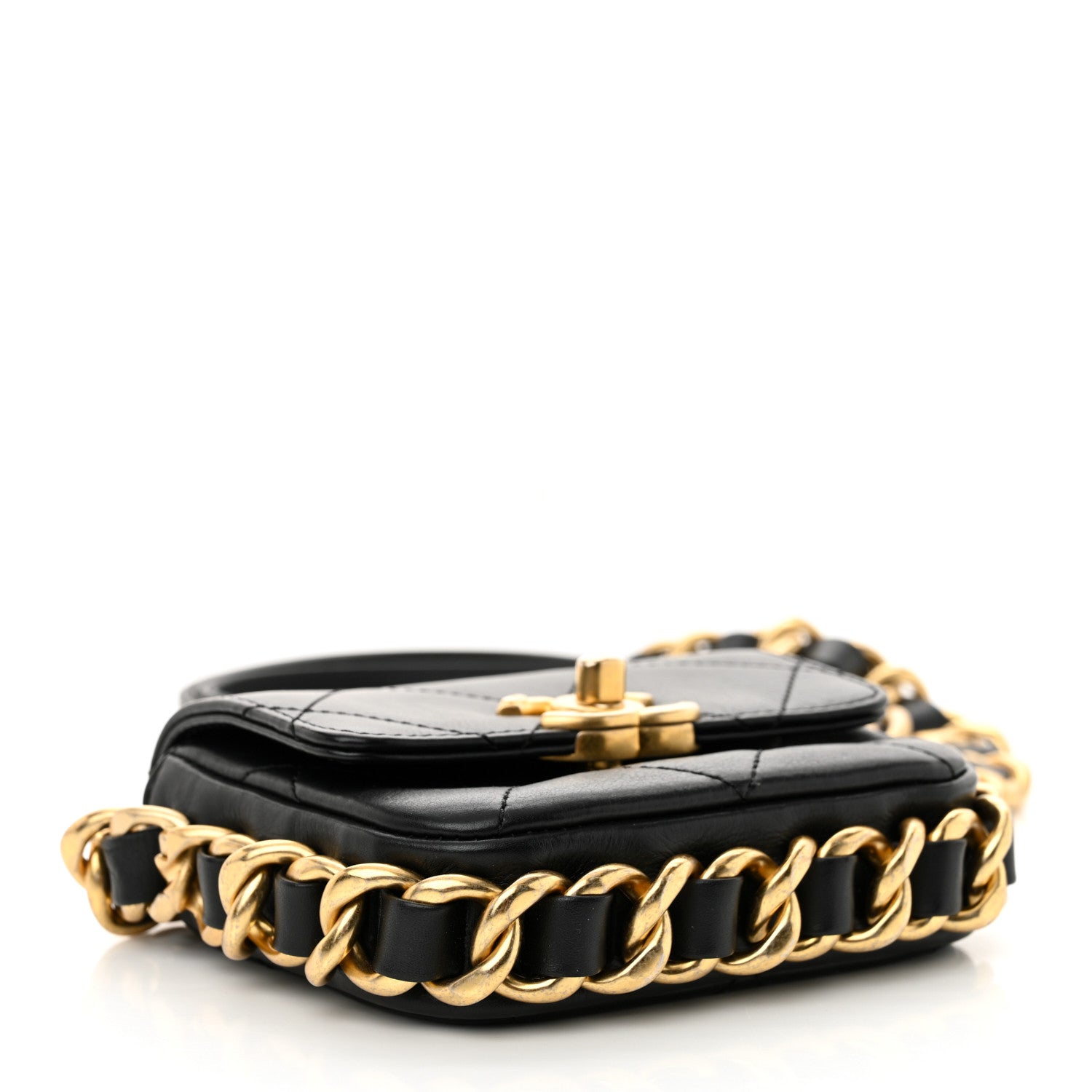Chanel Calfskin Quilted Mini Framing Chain Bag Black 4 of 11