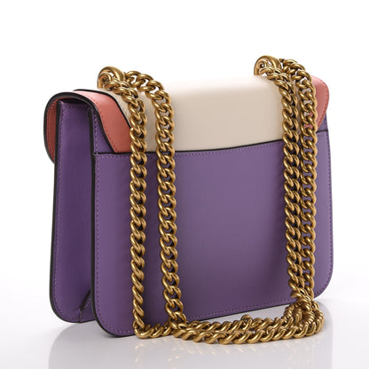 Gucci Calfskin Peony Medium Chain Shoulder Bag Purple 4 of 8