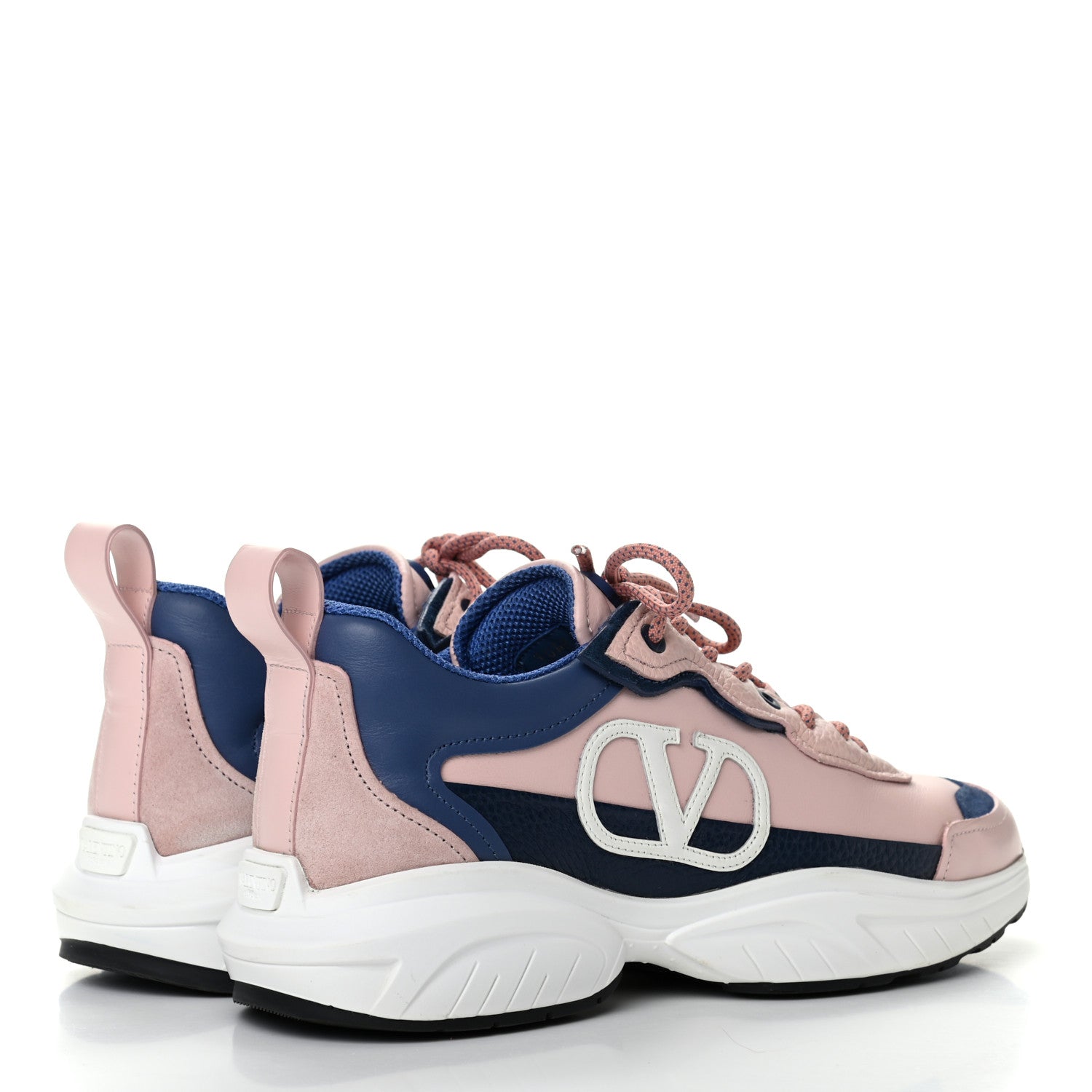 Valentino Garavani Calfskin Split Shegoes Sneakers 38 Rose Quartz Navy 4 of 8