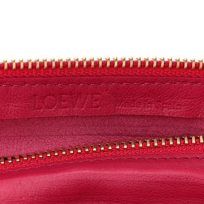 Loewe Lambskin Pleated Bracelet Pouch Chain Shoulder Bag Ruby Red Glaze 6 of 9