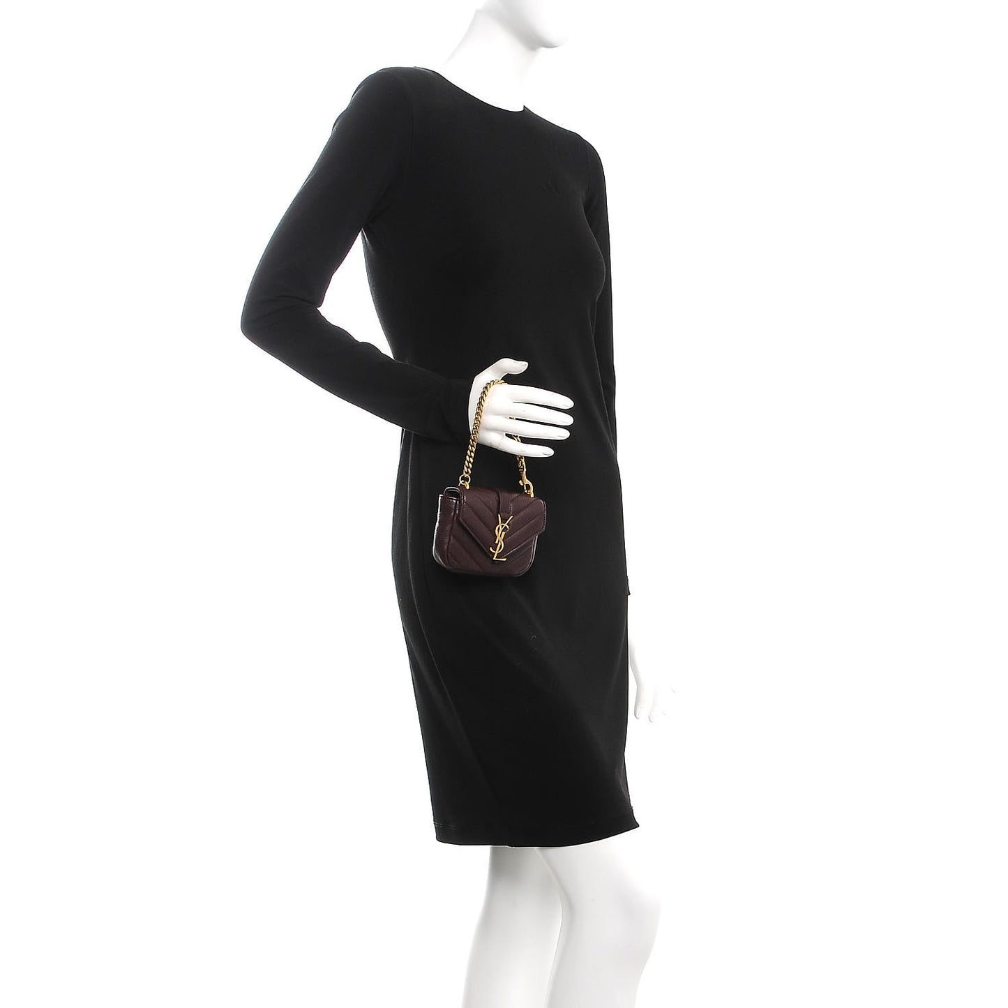 Sheepskin Matelasse Monogram Mini College Bag Amaranto
