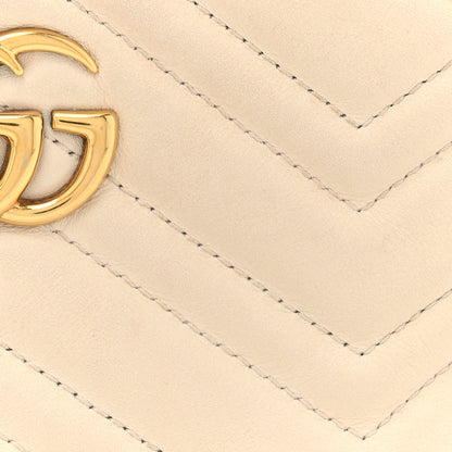 Gucci Calfskin Matelasse Mini GG Marmont Chain Shoulder Bag White 8 of 19