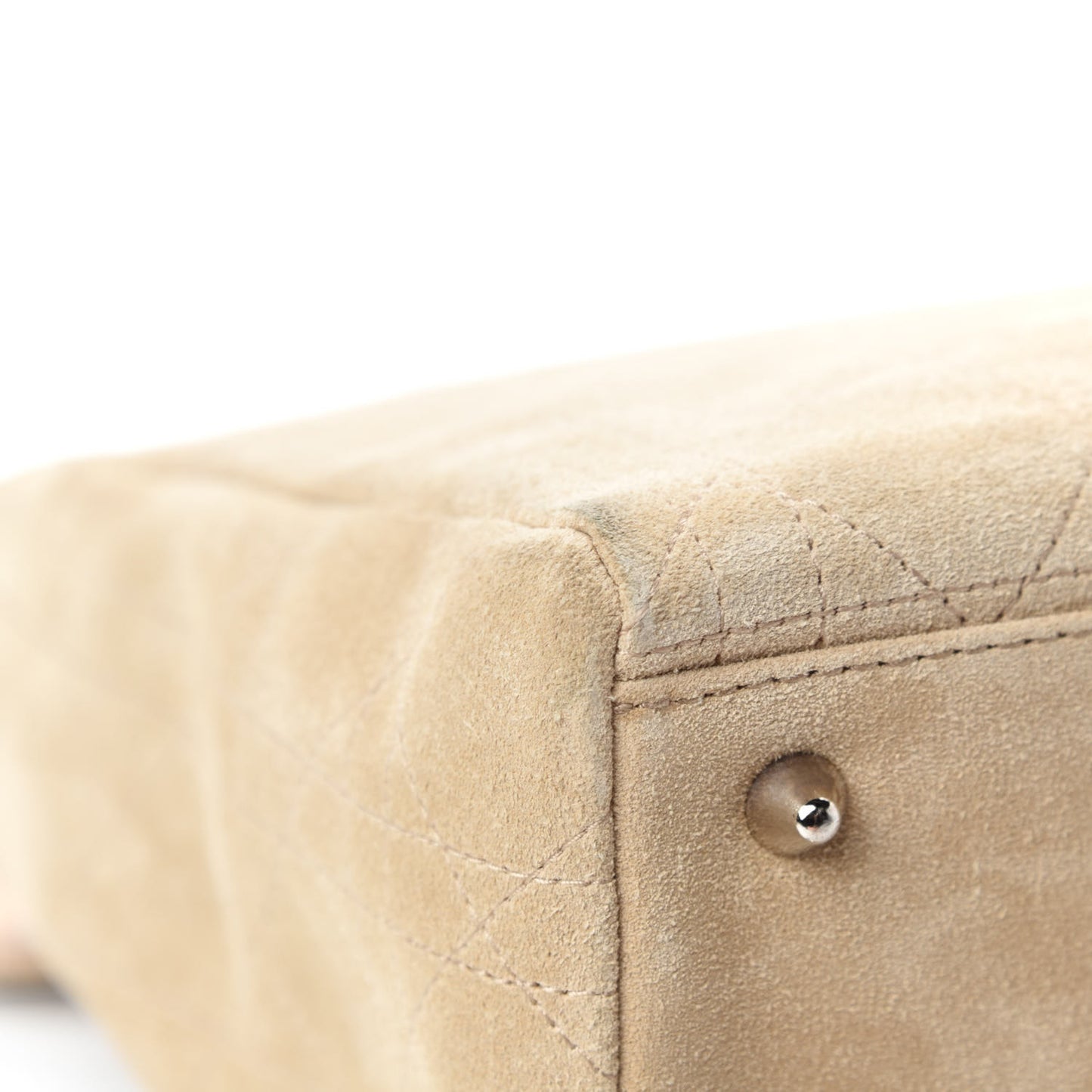 Suede Cannage Medium Lady Dior Beige