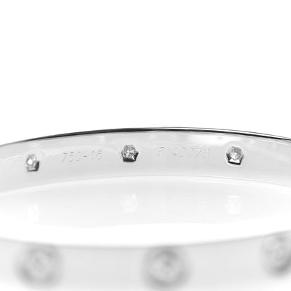 Cartier 18K White Gold 10 Diamond LOVE Bracelet 16 7 of 8