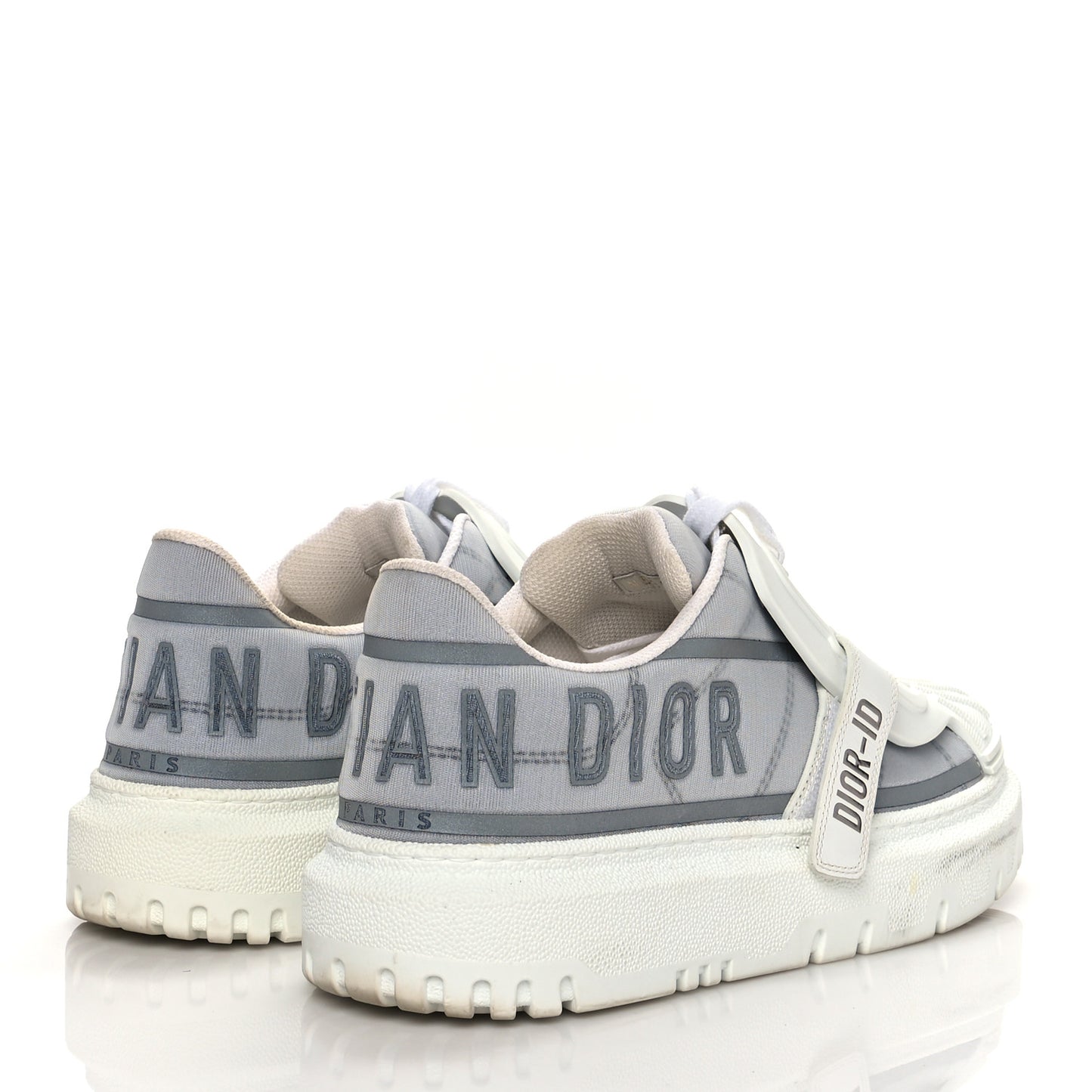 Reflective Fabric Nylon Dior-ID Platform Sneakers 39 Silver