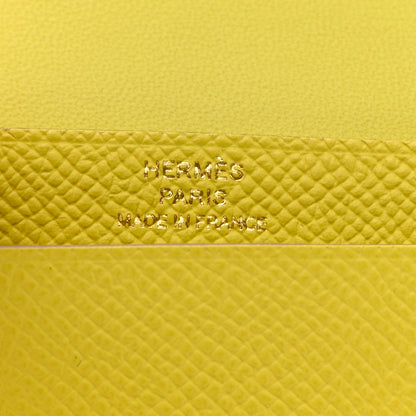 Hermes Epsom Bearn Card Holder Wallet Lime 6 of 7