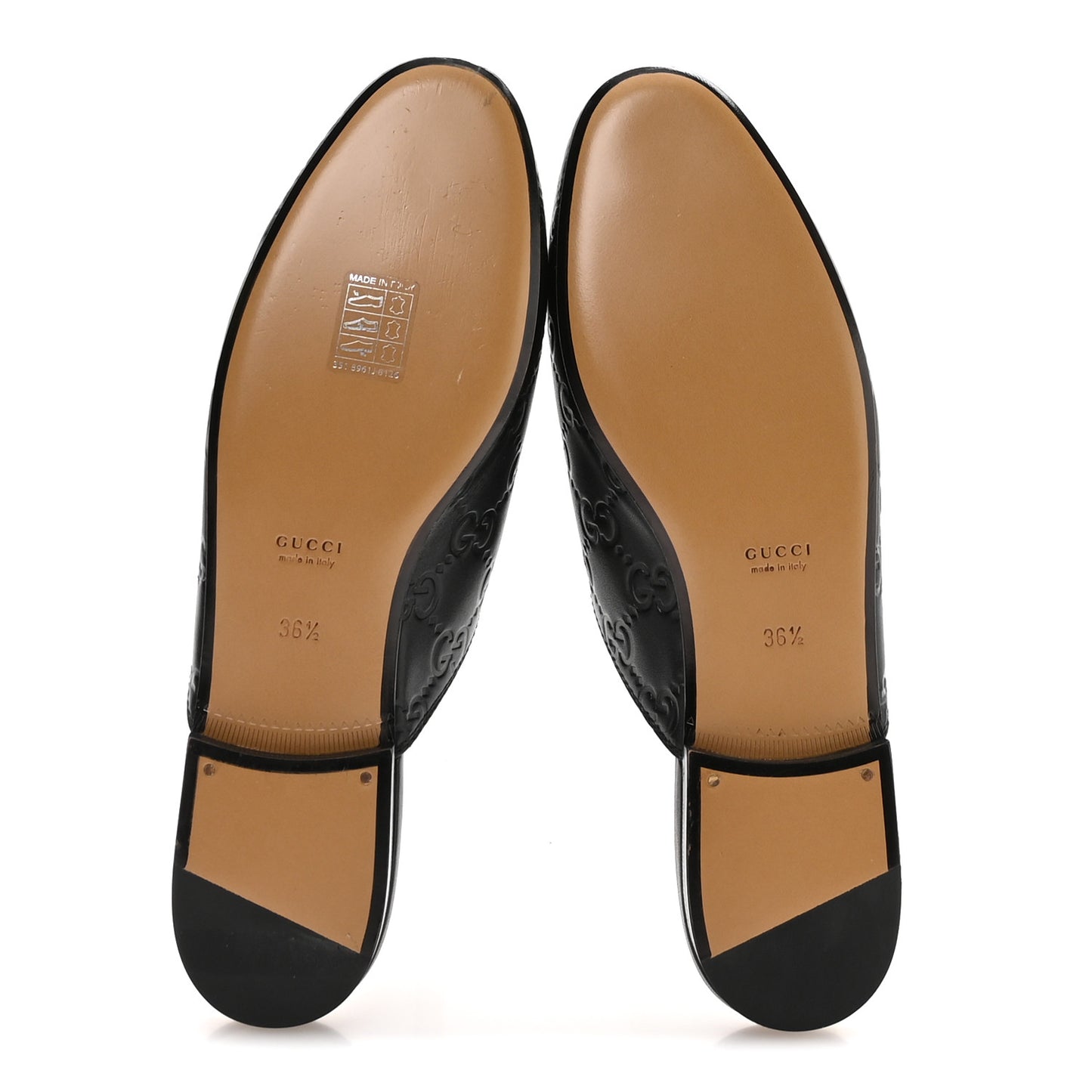 Glamour Calfskin Guccissima Womens Princetown Slippers 36.5 Black