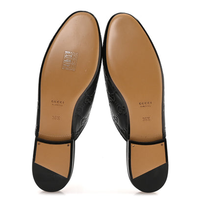Gucci Glamour Calfskin Guccissima Womens Princetown Slippers 36.5 Black 6 of 9