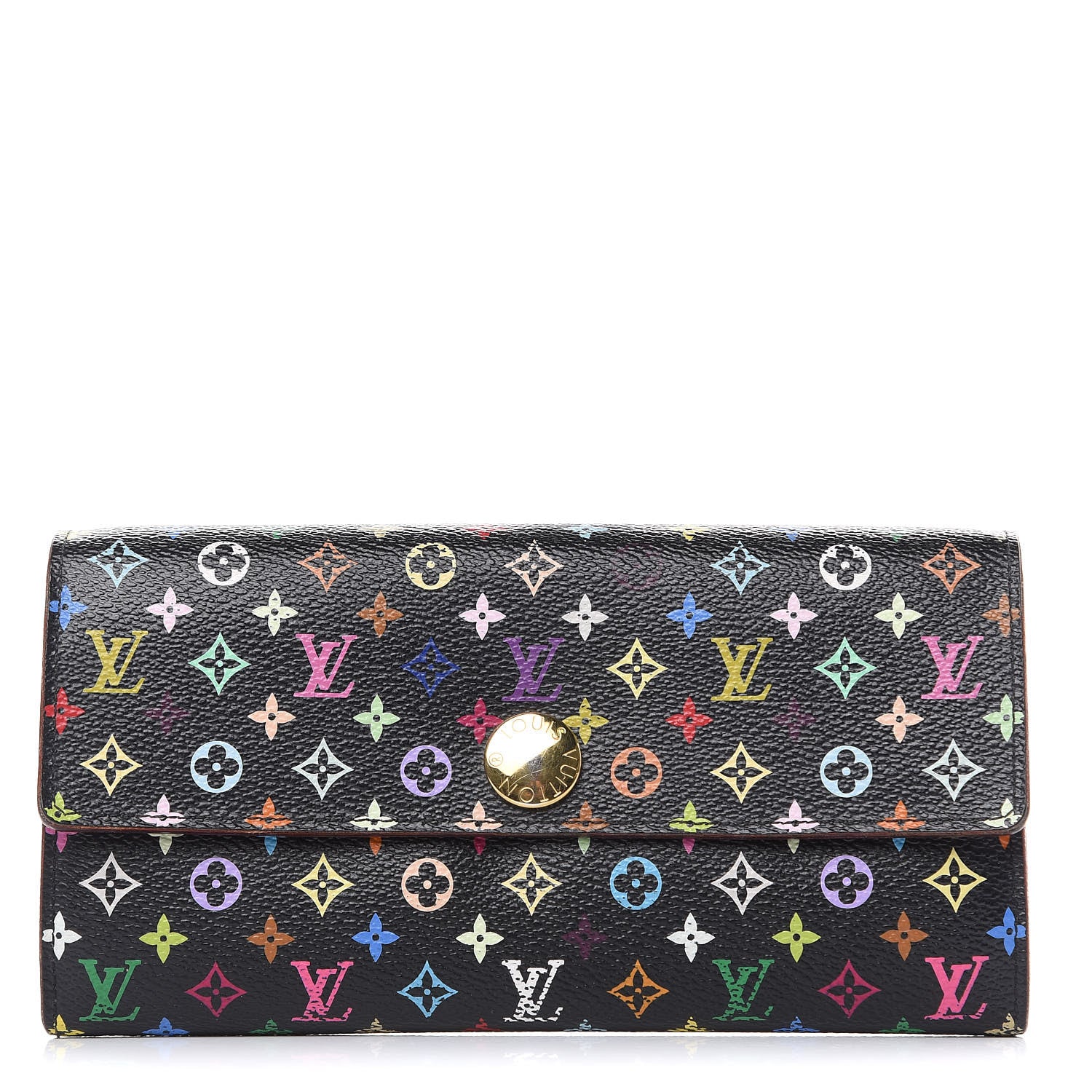 Louis Vuitton Monogram Multicolor Sarah Wallet Black Violet 1 of 16