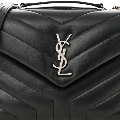 Saint Laurent Calfskin Y Quilted Monogram Small Loulou Chain Satchel Black 9 of 11