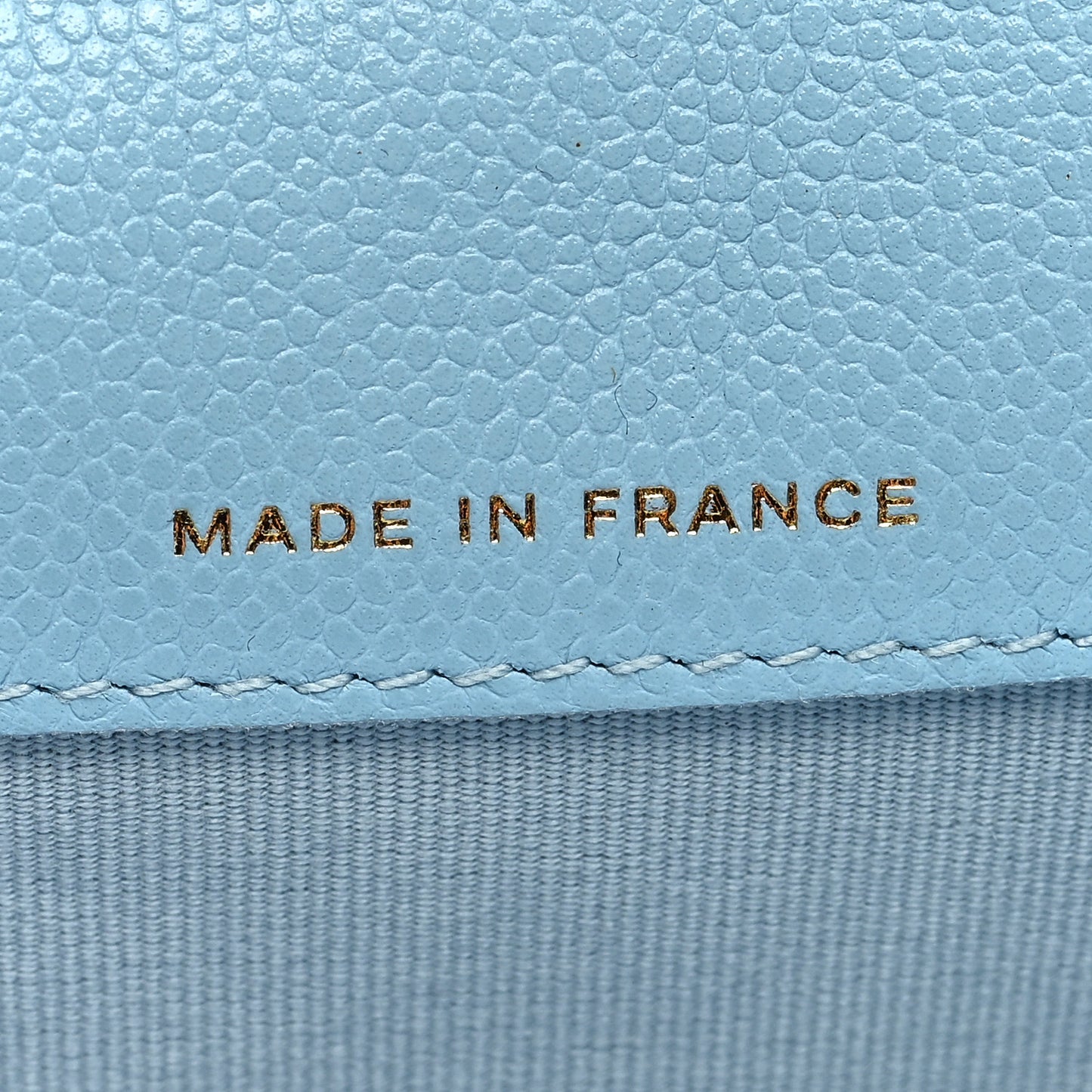 Caviar Quilted Flap Card Holder Wallet Light Blue