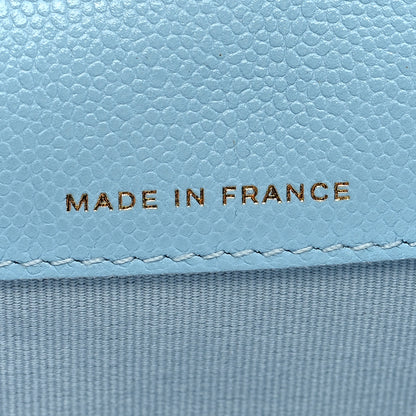 Chanel Caviar Quilted Flap Card Holder Wallet Light Blue 7 of 8