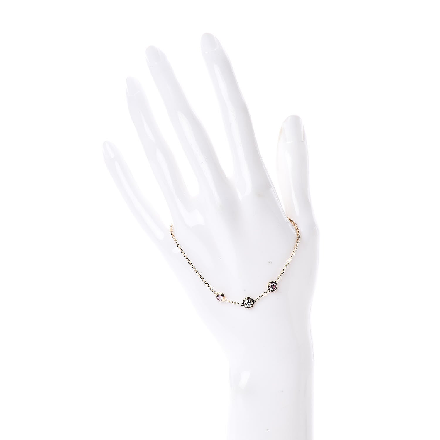 Cartier 18K Pink Gold Diamond Pink Sapphire D'Amour Bracelet 2 of 4