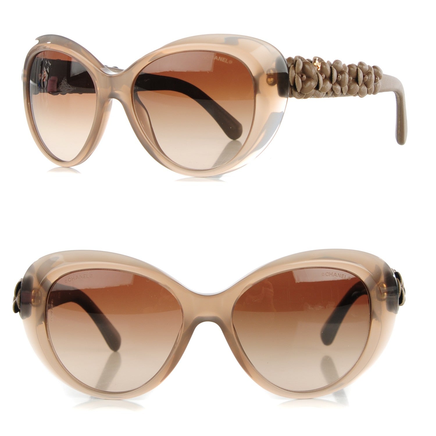Chanel Lambskin Camellia CC Sunglasses 5318-Q Brown 1 of 6