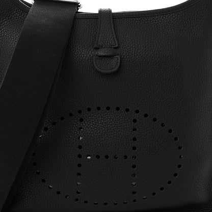 Hermes Taurillon Clemence Evelyne III PM Black 8 of 10
