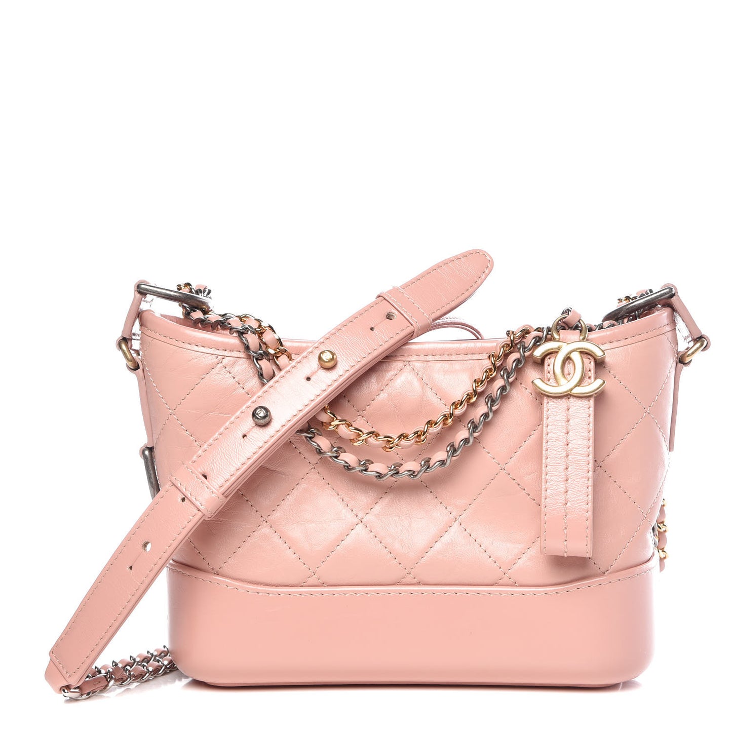 Aged Calfskin Quilted Small Gabrielle Hobo Pink