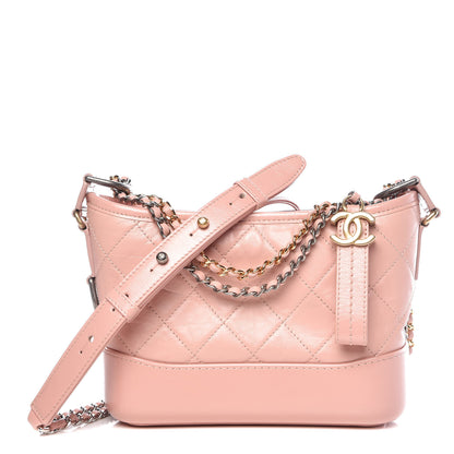 Chanel Aged Calfskin Quilted Small Gabrielle Hobo Pink 1 of 9
