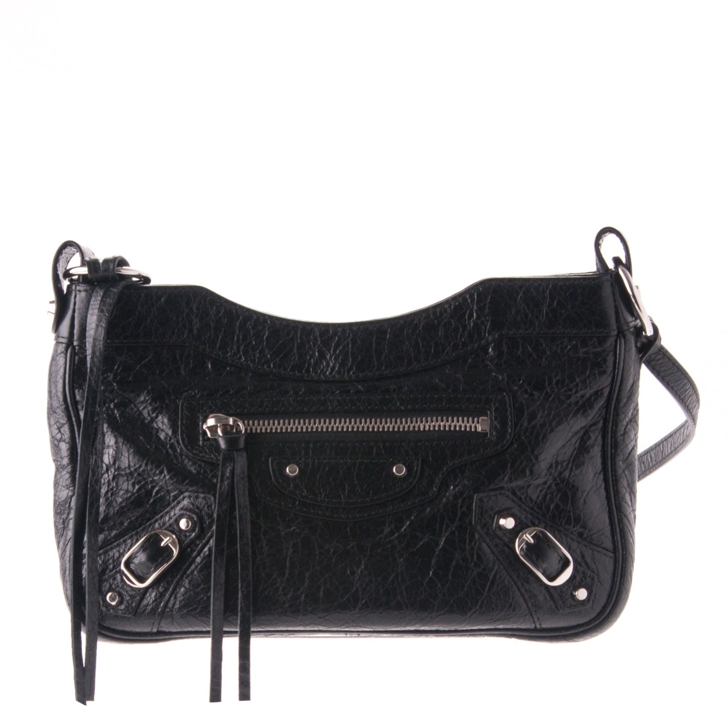 Agneau Classic Silver Hardware Hip Black