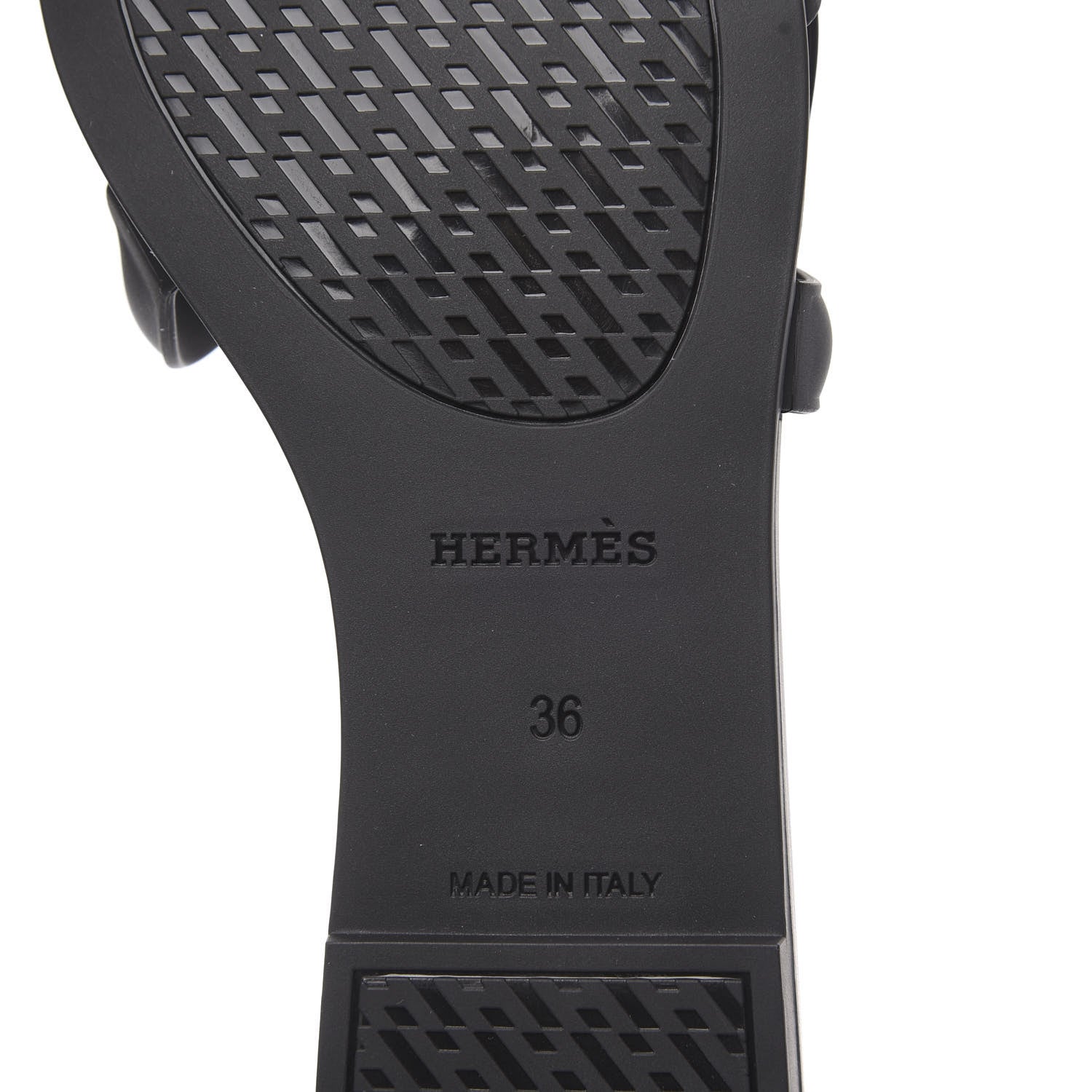 Hermes Rubber Aloha Sandals 36 Black 7 of 8
