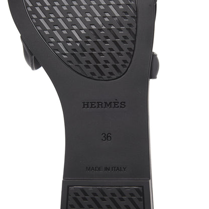 Hermes Rubber Aloha Sandals 36 Black 7 of 8