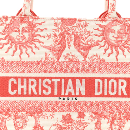 Christian Dior Canvas Embroidered Medium Toile de Jouy Soleil Book Tote Coral 8 of 11