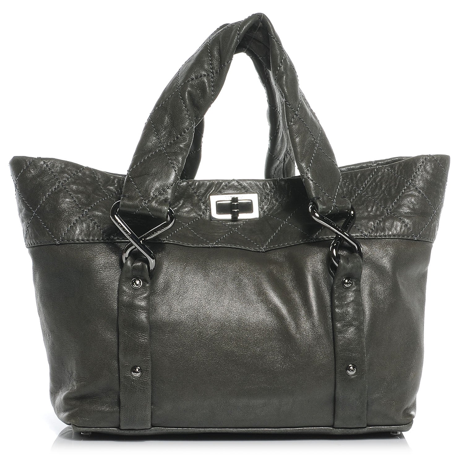 Chanel Quilted Lambskin 8 Knots Tote Grey 1 of 9