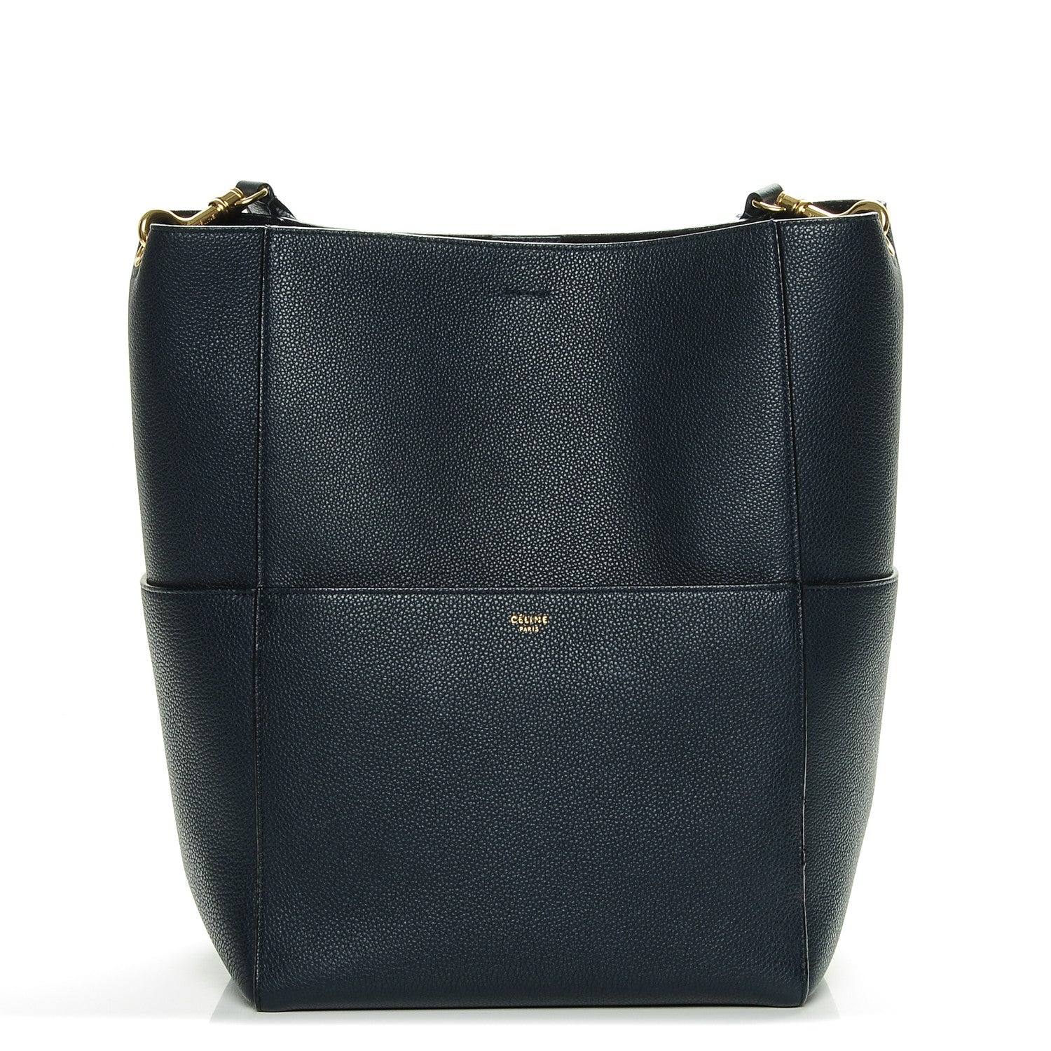 Celine Soft Grained Calfskin Sangle Bucket Bag Navy Blue 1 of 6
