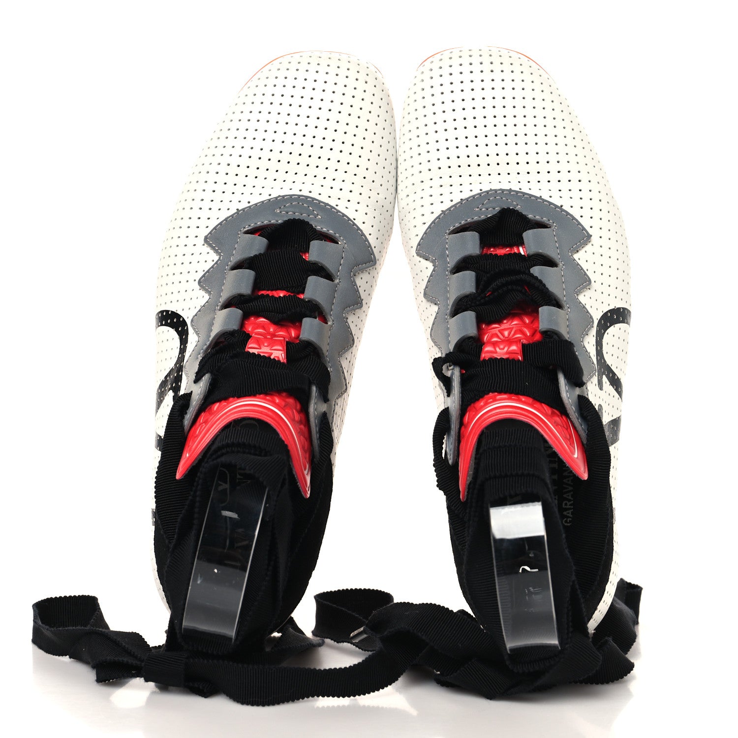 Valentino Garavani Nappa Perforated Womens Chromathon Sneakers 35 White Grey Red 2 of 8