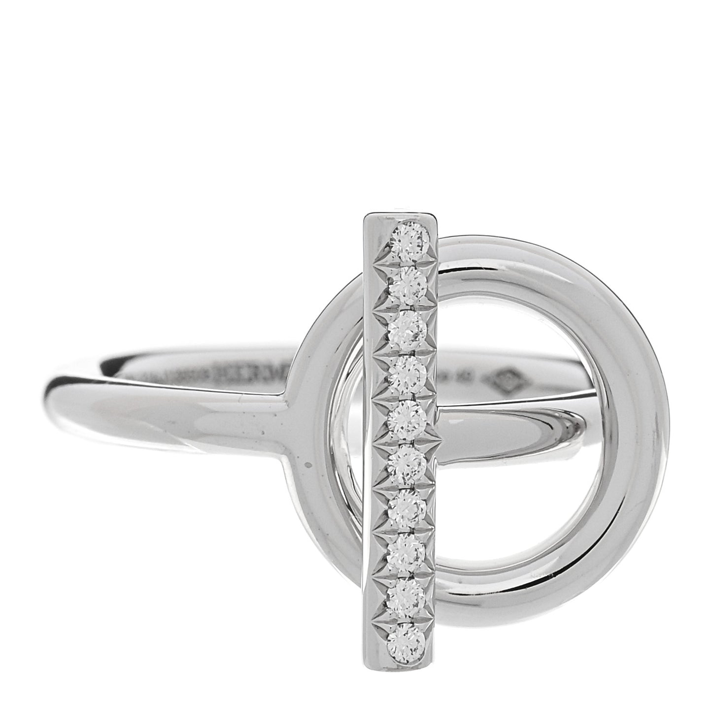 18K White Gold Diamond PM Echappee Ring 49 5